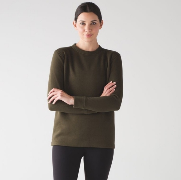 Lululemon Yes Fleece Pullover Crewneck - Military Green - 4 - Picture 2 of 13